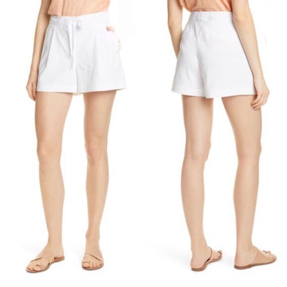 Nordstrom Signature Linen Blend White Shorts 12 - Picture 1 of 7